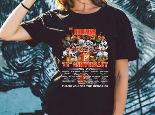 Original Cleveland Browns 75th Anniversary 1946 2021 Shirt, Thank You For The Memories Cleveland Browns Shirt 2