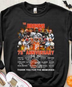 Original Cleveland Browns 75th Anniversary 1946 2021 Shirt, Thank You For The Memories Cleveland Browns Shirt 6