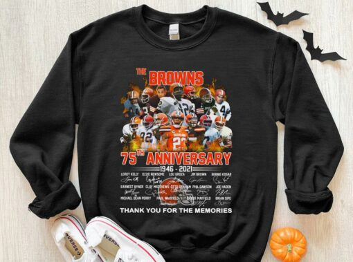 Original Cleveland Browns 75th Anniversary 1946 2021 Shirt, Thank You For The Memories Cleveland Browns Shirt 3
