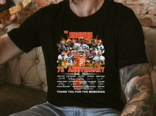 Original Cleveland Browns 75th Anniversary 1946 2021 Shirt, Thank You For The Memories Cleveland Browns Shirt 4