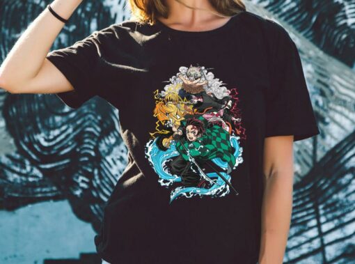 Original Demon Slayer Kimetsu no Yaiba Shirt, Tanjiro Kamado and Friends Shirt, Demon Slayer Character Shirt 2