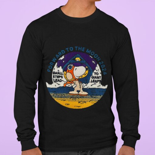Official Peanuts Snoopy Forward To The Moon 2024 Small Steps Lead To Giant Leaps Shirt 3