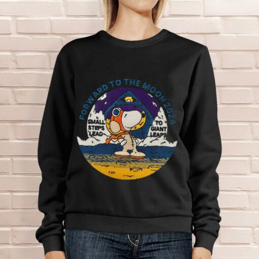 Official Peanuts Snoopy Forward To The Moon 2024 Small Steps Lead To Giant Leaps Shirt 4