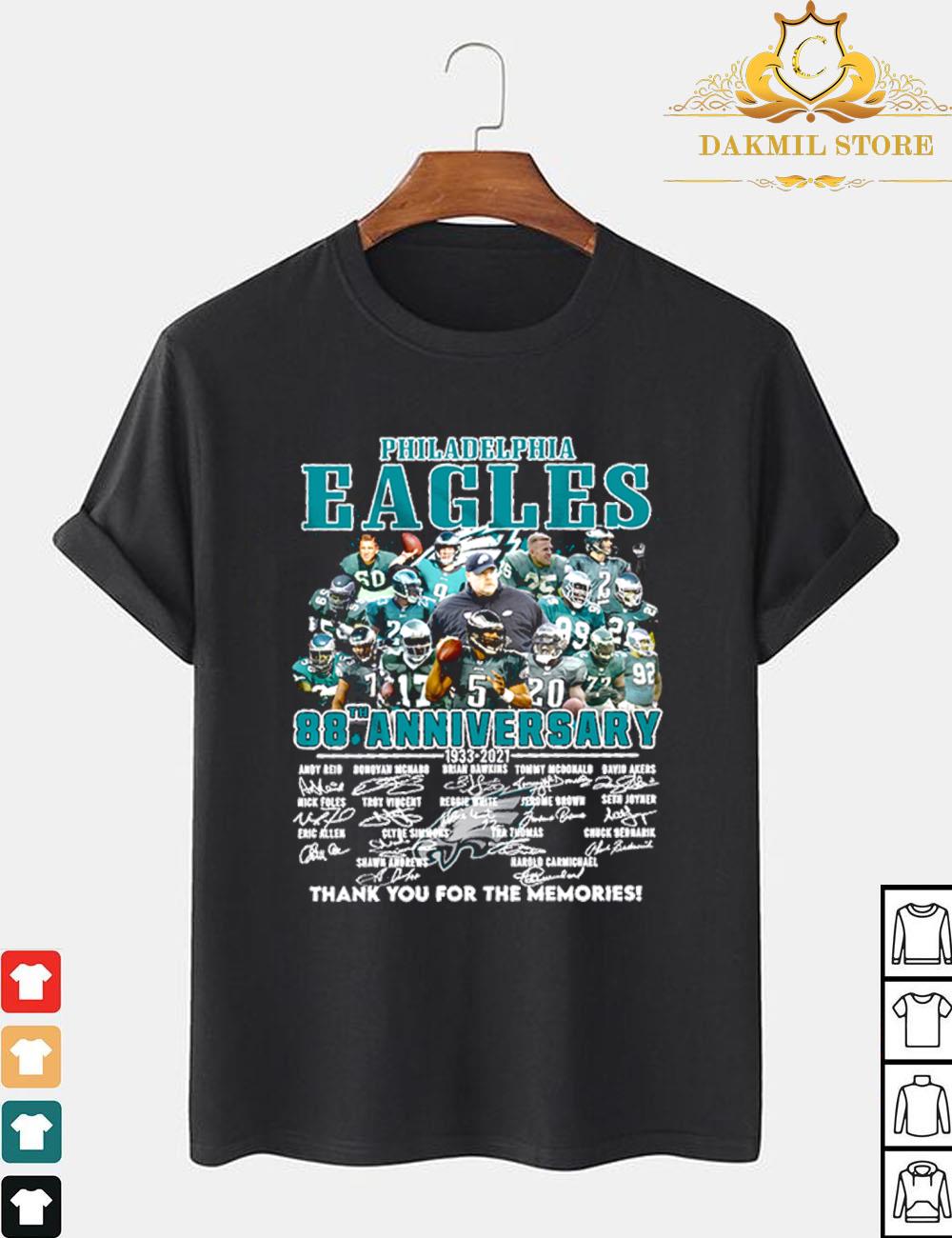Philadelphia Eagles 88Th Anniversary Thank You For The Memories Signature Shirt