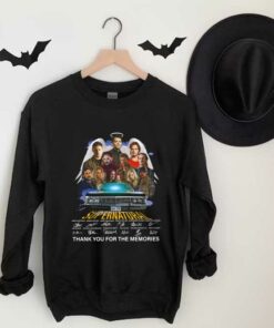 Premium Supernatural All Character Signatures Shirt, Supernatural Signatures Thank You For The Memories Shirt 6