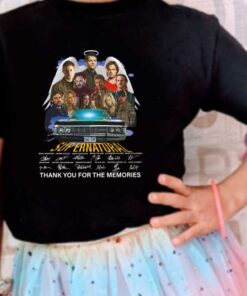 Premium Supernatural All Character Signatures Shirt, Supernatural Signatures Thank You For The Memories Shirt 7