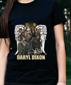 Premium Wings Daryl Dixon Signatures Shirt, Wings Daryl Dixon And Character Signature The Walking Dead Shirt 5