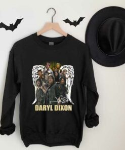 Premium Wings Daryl Dixon Signatures Shirt, Wings Daryl Dixon And Character Signature The Walking Dead Shirt 6