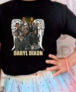 Premium Wings Daryl Dixon Signatures Shirt, Wings Daryl Dixon And Character Signature The Walking Dead Shirt 7