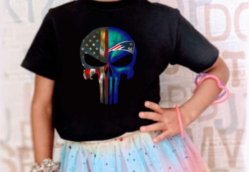 Punisher Skull Mix Shirt, Punisher Skull American Flag New England Patriots Shirt 4