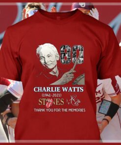 Original Rest In Peace 80 years Charlie Watts 1941-2021 The Rolling Stones Thank You For The Memories Shirt 7
