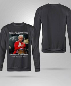 Official Rest In Peace Charlie Watts The Rolling Stones Band Thank Memories Signature Shirt 7