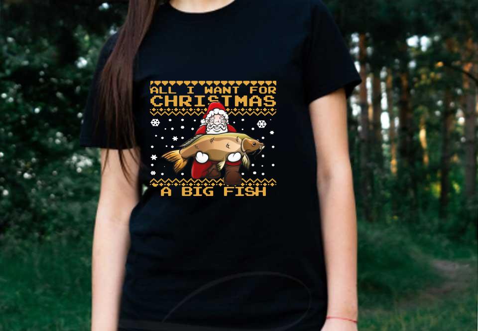 Santa Claus A Bigfish Chrismast Shirt, Fisherman All I Want For Christmas Is A Big Fish Sweater Santa Claus A Bigfish Chrismast Shirt, Fisherman All I Want For Christmas Is A Big Fish Sweater 2