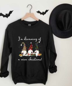 Santa Claus I'm Dreaming Of A Wine Christmas Shirt, Three Gnomes I'm Dreaming Of A Wine Christmas Shirt 6