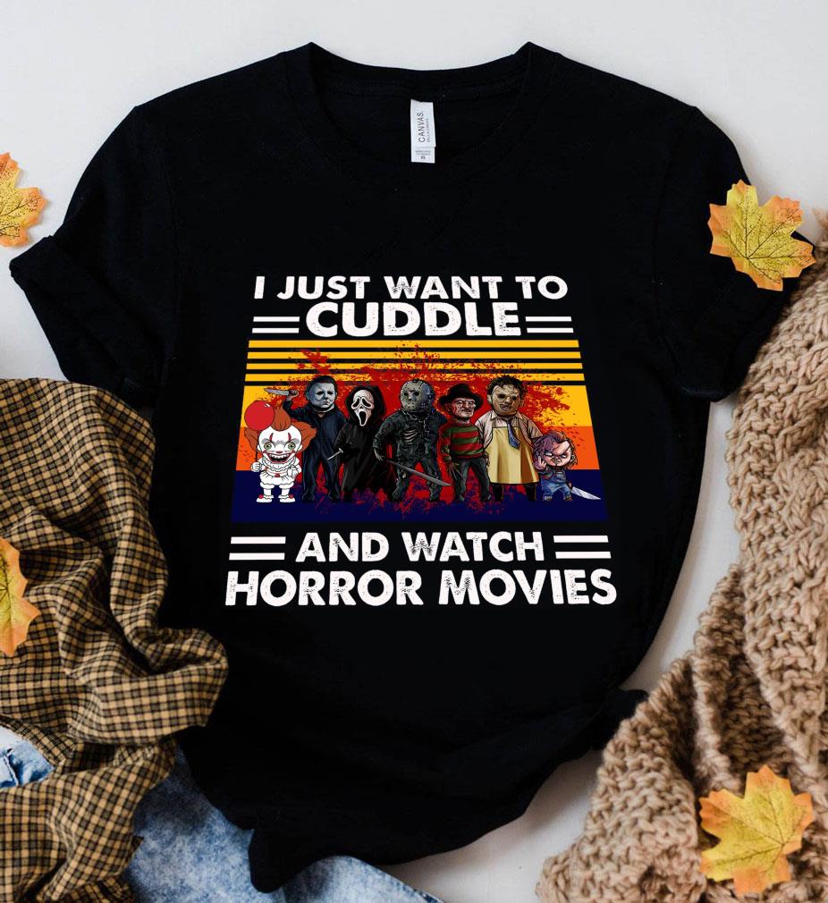 Official Scariest Horror Villains I Just Want To Cuddle And Watch Horror Movies Vintage Shirt 3 Trending fashion news Scariest Horror Villains I Just Want To Cuddle And Watch Horror Movies Vintage Shirt