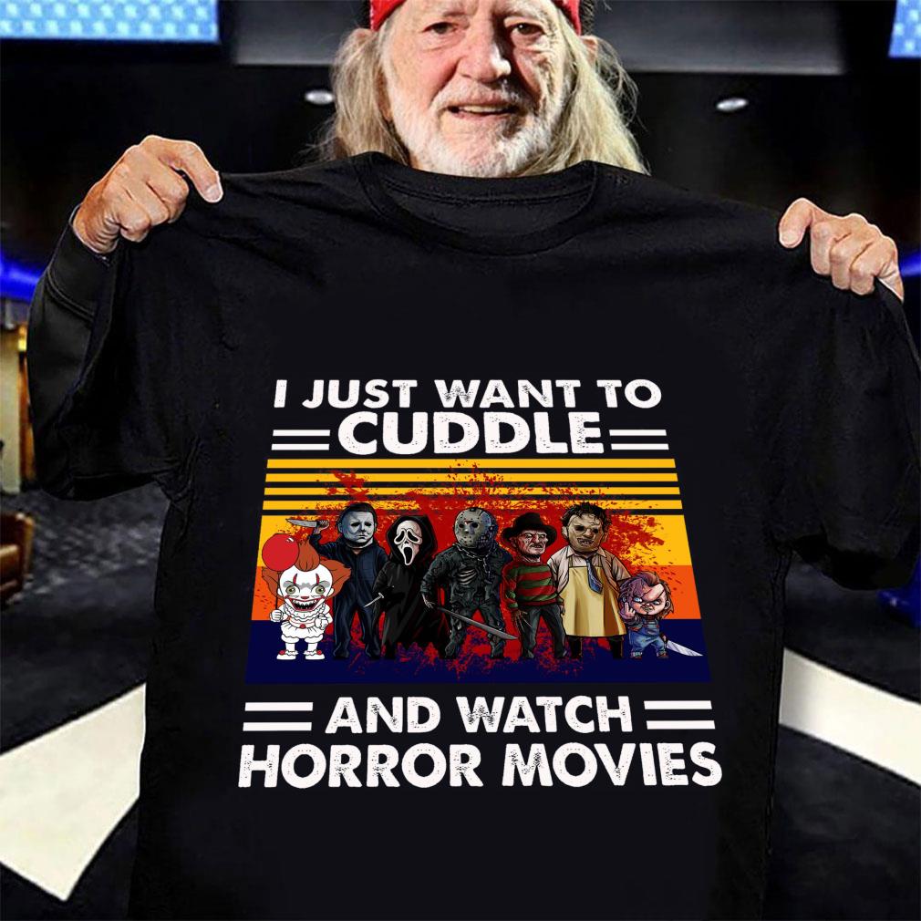 Official Scariest Horror Villains I Just Want To Cuddle And Watch Horror Movies Vintage Shirt 4 Trending fashion news Scariest Horror Villains I Just Want To Cuddle And Watch Horror Movies Vintage Shirt