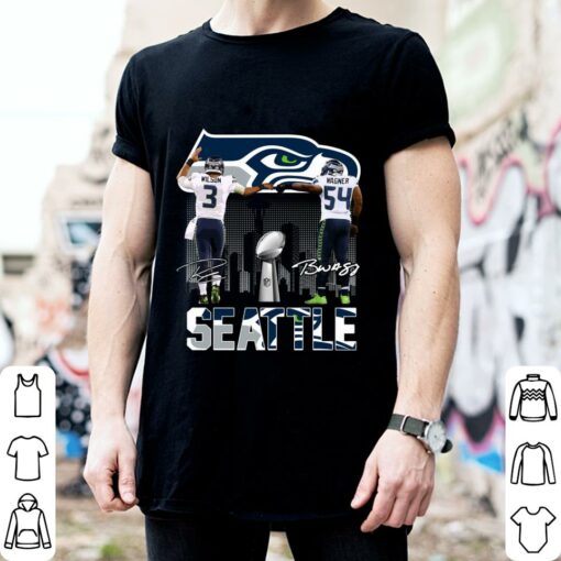 Hot Seattle Seahawks Russell Wilson Bobby Wagner Signatures Shirt 2