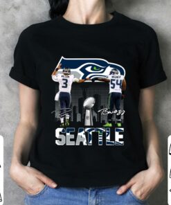 Hot Seattle Seahawks Russell Wilson Bobby Wagner Signatures Shirt 6