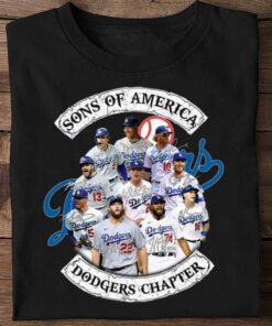 Hot Sons of America Dodgers Chapter Los Angeles Dodgers Signatures Shirt 5