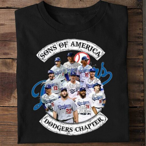 Hot Sons of America Dodgers Chapter Los Angeles Dodgers Signatures Shirt 2