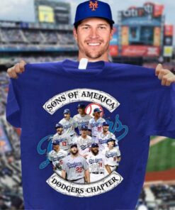 Hot Sons of America Dodgers Chapter Los Angeles Dodgers Signatures Shirt 6