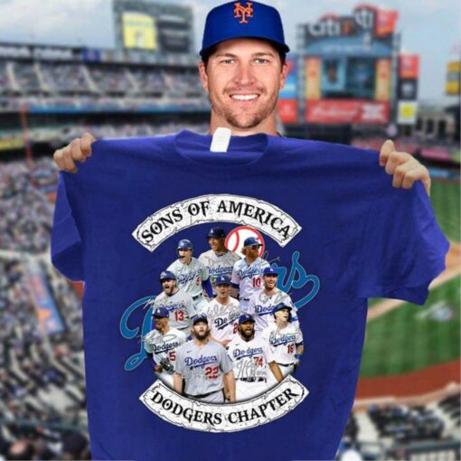 Hot Sons of America Dodgers Chapter Los Angeles Dodgers Signatures Shirt 3