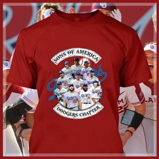 Hot Sons of America Dodgers Chapter Los Angeles Dodgers Signatures Shirt 4