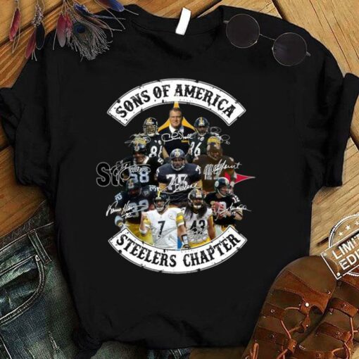 Hot Sons of America Steelers Chapter Pittsburgh Steelers Signatures Shirt 1