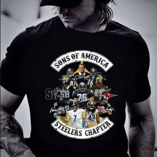 Hot Sons of America Steelers Chapter Pittsburgh Steelers Signatures Shirt 2