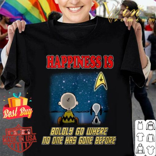 Awesome Star Trek Charlie Brown Snoopy Happiness Is Boldly Go Where No One Has Gone Before Shirt 1