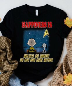 Awesome Star Trek Charlie Brown Snoopy Happiness Is Boldly Go Where No One Has Gone Before Shirt 5