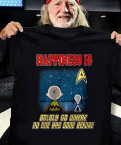 Awesome Star Trek Charlie Brown Snoopy Happiness Is Boldly Go Where No One Has Gone Before Shirt 6