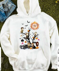 Premium Supernatural Characters Boo Ghost Pumpkin Halloween Tree Shirt 7