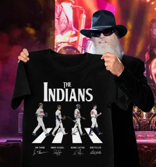 Official The Indians Abbey Road Cleveland Indians Signatures Shirt, Jim Thome, Omar Vizquel, Kenny Lofton, Bob Feller 3