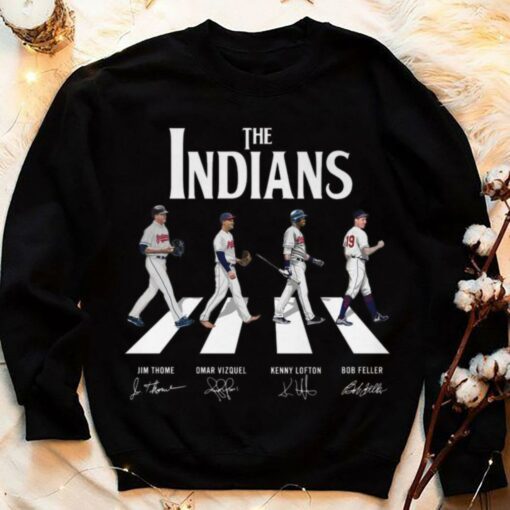 Official The Indians Abbey Road Cleveland Indians Signatures Shirt, Jim Thome, Omar Vizquel, Kenny Lofton, Bob Feller 4