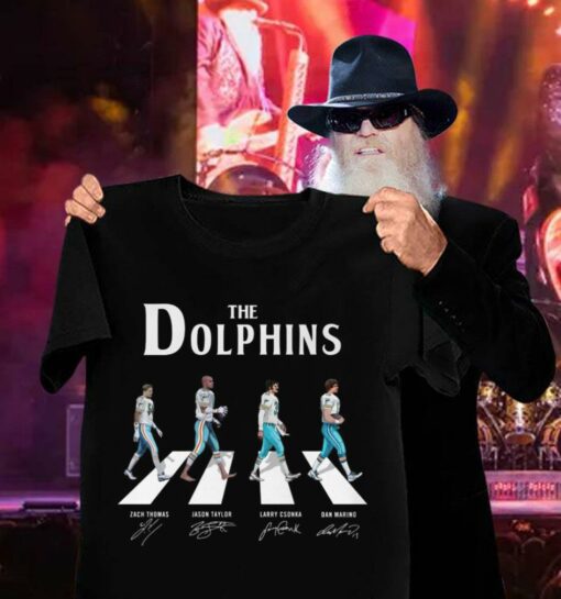 Official The Miami Dolphins Abbey Road Signatures Shirt, Zach Thomas, Jason Taylor, Larry Csonka, Dan Marino 3