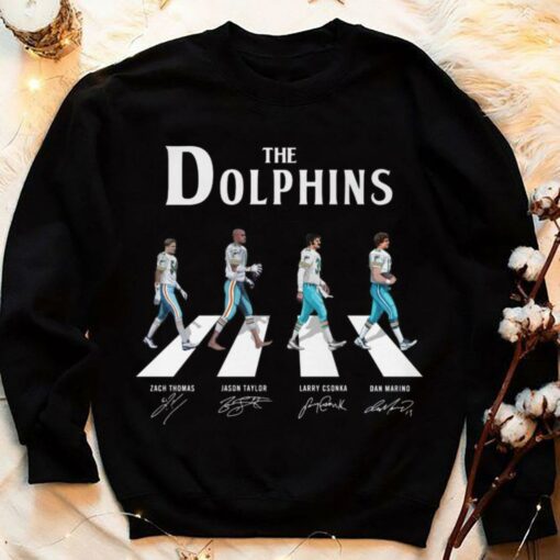 Official The Miami Dolphins Abbey Road Signatures Shirt, Zach Thomas, Jason Taylor, Larry Csonka, Dan Marino 4