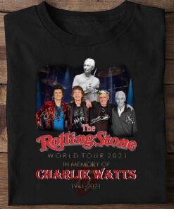 Official The Rolling Stones Band World Tour 2021 In Memory Of Charlie Watts 1941-2021 Signatures shirt 5