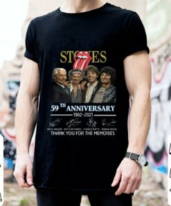 Best The Rolling Stones band 59th anniversary 1962-2021 Charlie Watts signatures shirt, Mick Jagger, Keith Richards, Ronnie Wood 5