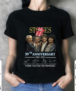 Best The Rolling Stones band 59th anniversary 1962-2021 Charlie Watts signatures shirt, Mick Jagger, Keith Richards, Ronnie Wood 6