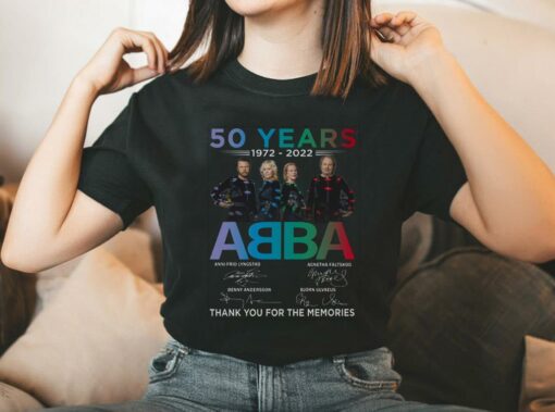 Vintage 50 Years 1972 2022 Abba Thank You For The Memories Shirt, Abba Pop Group Signature Shirt 2