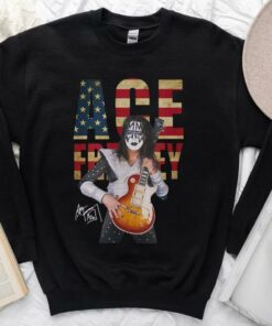 Vintage Ace Frehley Kiss Band American Flag Shirt 6