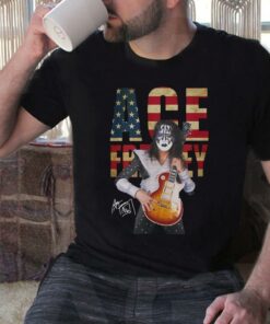 Vintage Ace Frehley Kiss Band American Flag Shirt 7