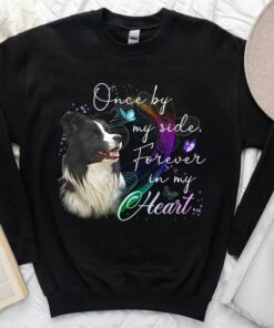 Vintage Border Collie Once by My side Forever In My Heart Shirt, Border Collie In My Heart Shirt 6