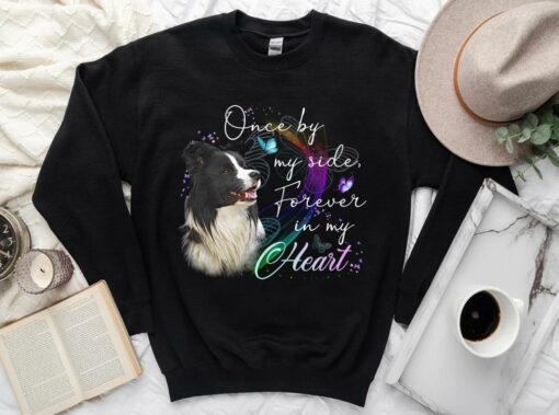 Vintage Border Collie Once by My side Forever In My Heart Shirt, Border Collie In My Heart Shirt 3