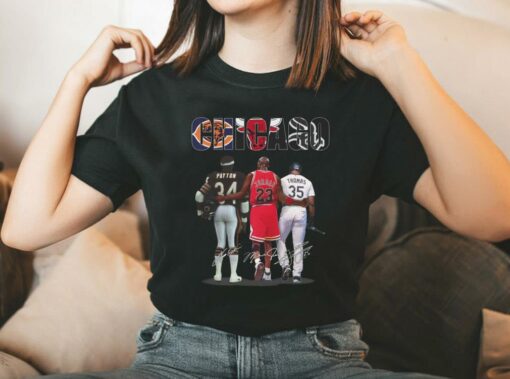 Vintage Chicago Sports Team Shirt, Walter Payton Michael Jordan Frank Thomas Shirt 2