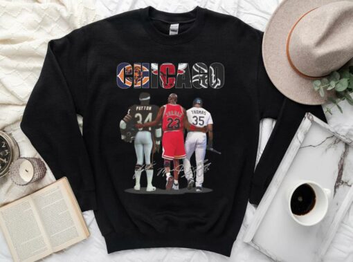 Vintage Chicago Sports Team Shirt, Walter Payton Michael Jordan Frank Thomas Shirt 3