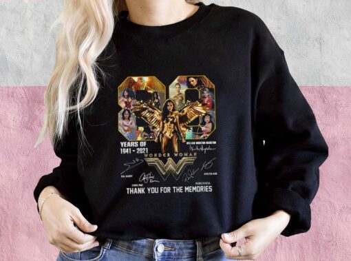 Wonder Woman 80 Years Of 1941-2021 Thank You For The Memories Signatures Shirt, Wonder Woman For Men Shirt 3