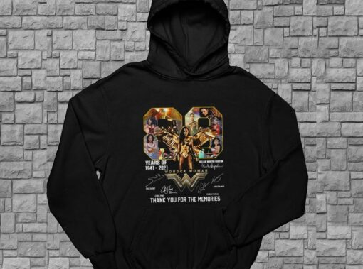 Wonder Woman 80 Years Of 1941-2021 Thank You For The Memories Signatures Shirt, Wonder Woman For Men Shirt 4