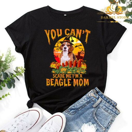 You can't scare me I'm a beagle mom Halloween shirt 1